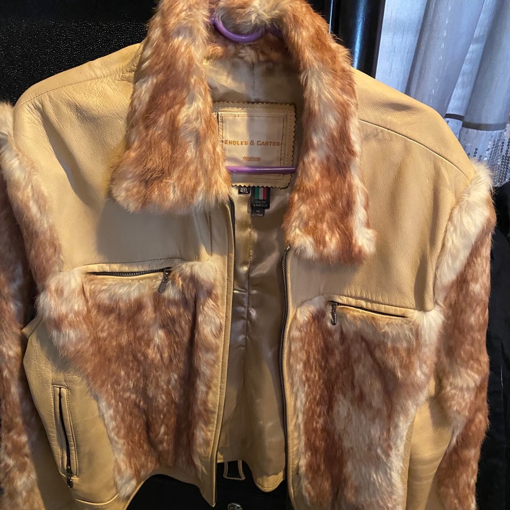 REAL leather fur jacket